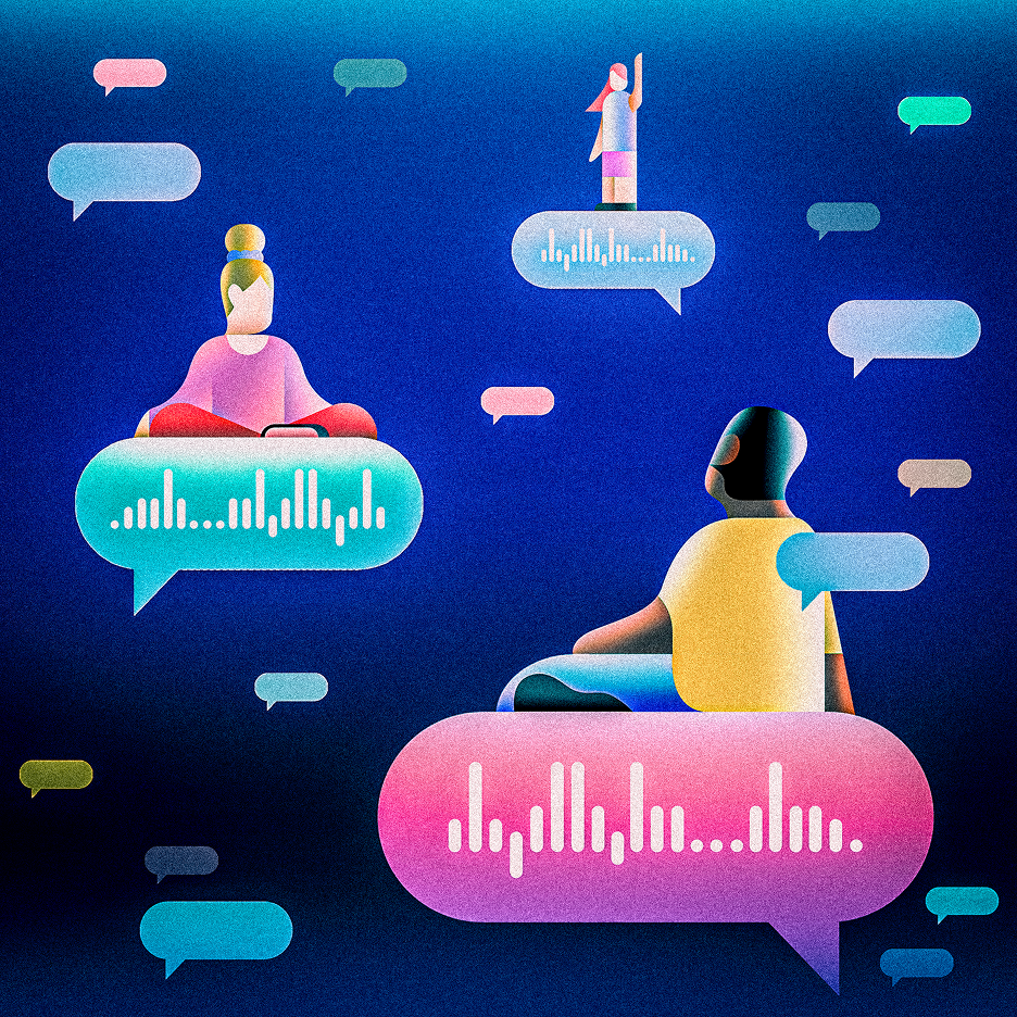 Abstract blue levels illustration