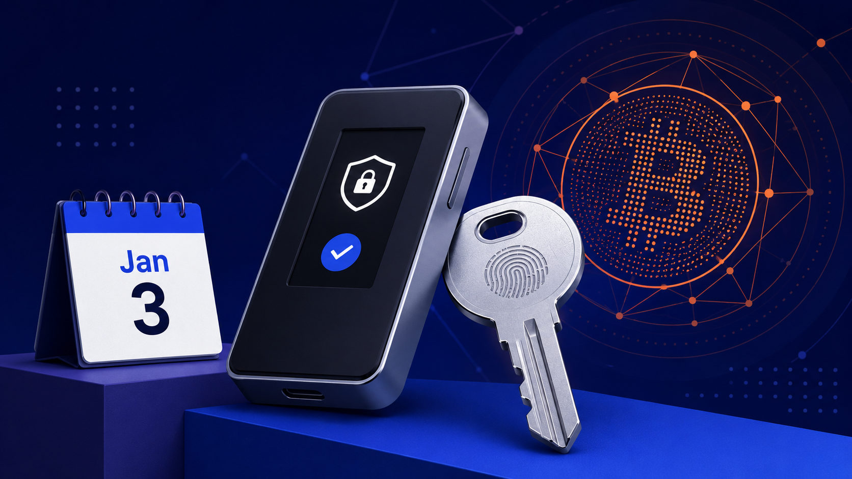 Proof of Keys and self-custody concept showing a hardware wallet and private key for Canadians.