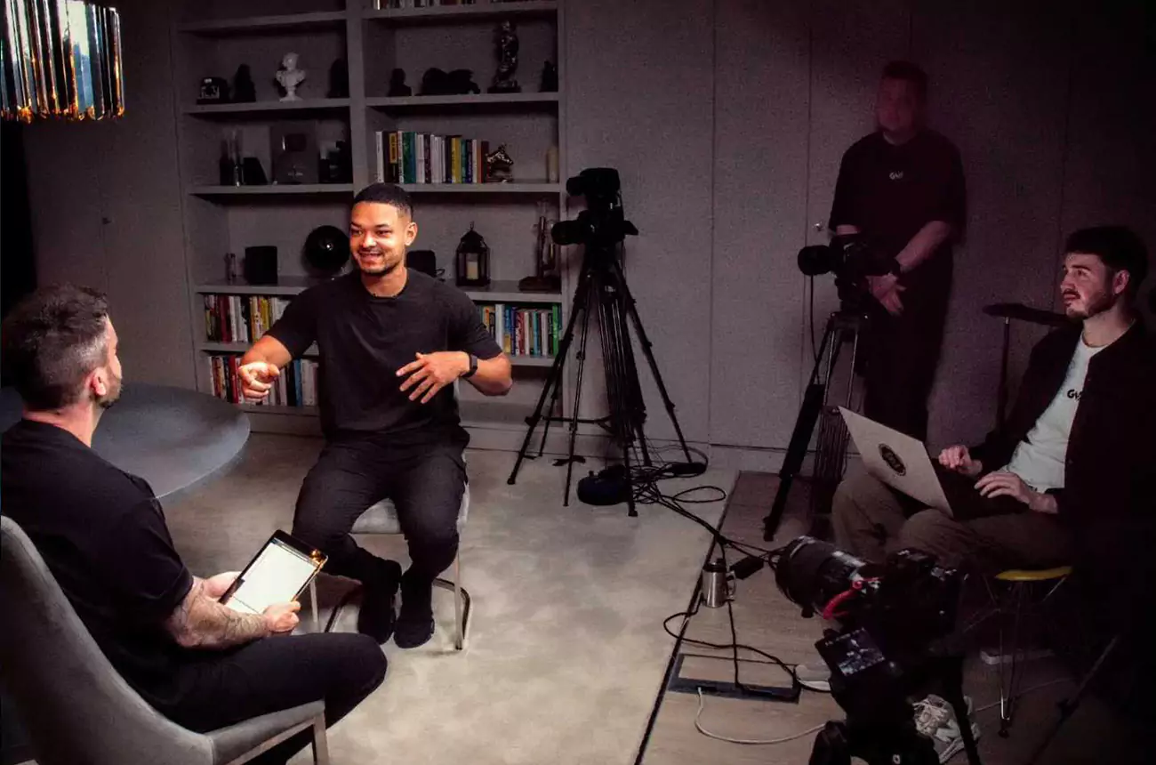 On the set of Diary of a CEO with British entrepreneur Steven Bartlett.