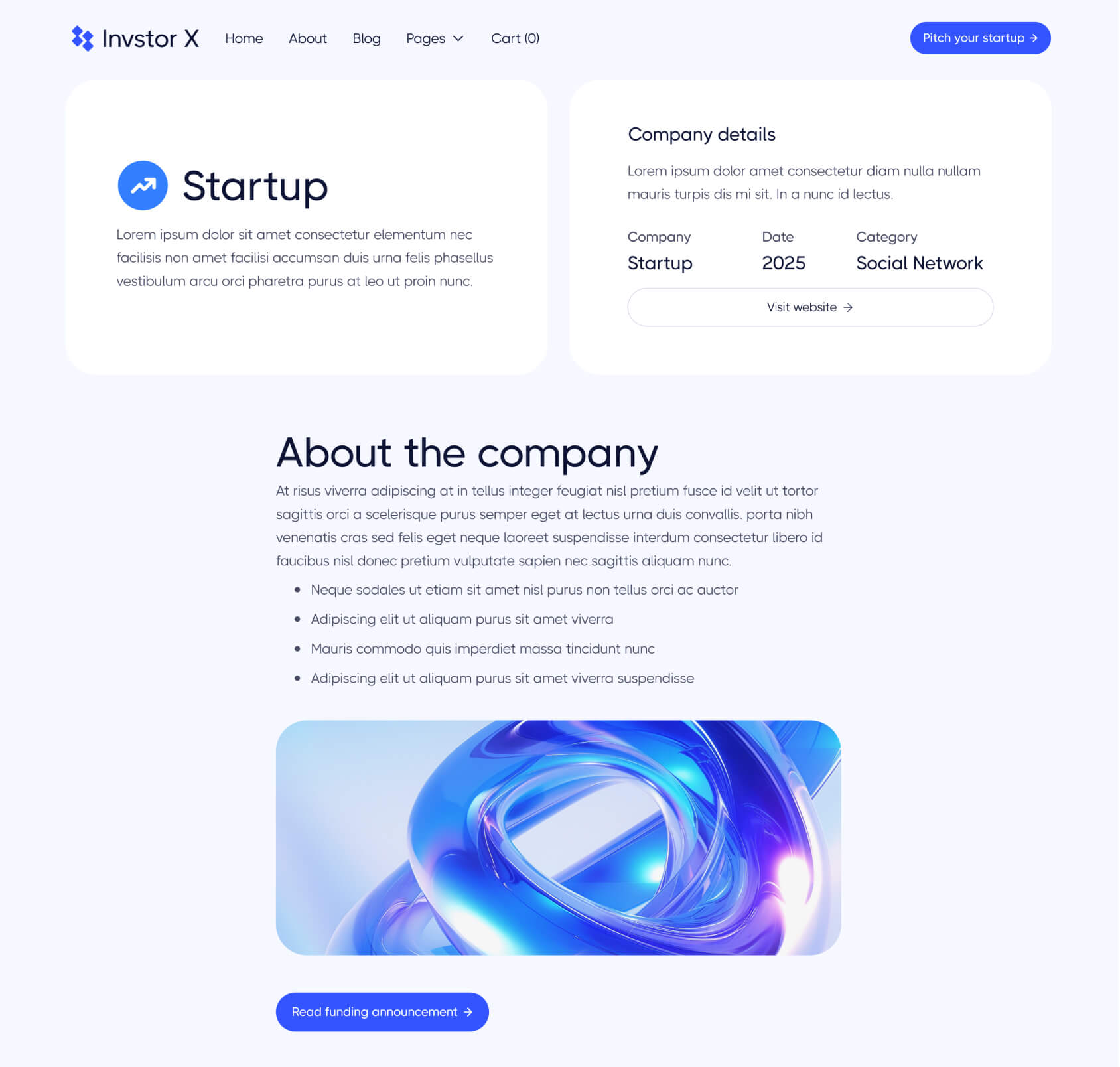 Invstor X - Portfolio Single Page - Investment Firm Webflow Template