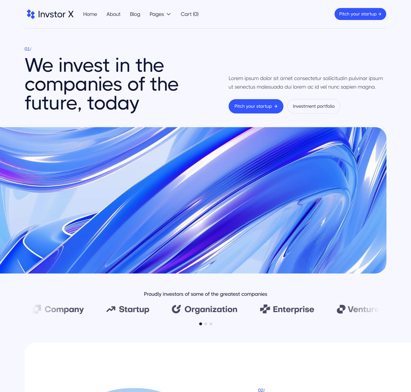 Invstor X - Home V2 Page - Investment Firm Webflow Template