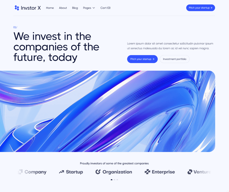 Invstor X - Home V2 Page - Investment Firm Webflow Template