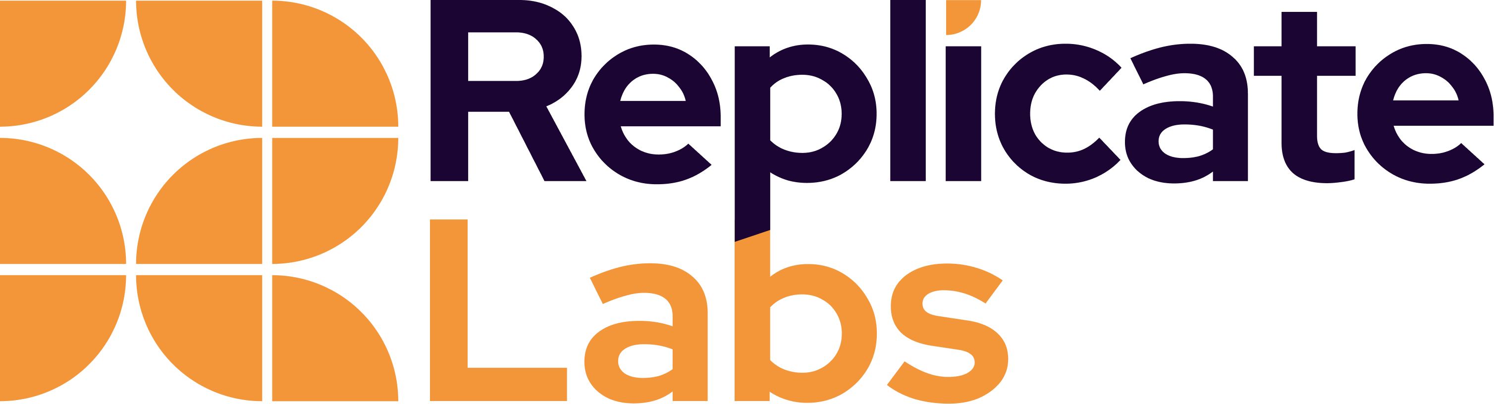 Replicate Labs logo with an orange geometric pattern on the left and the text 'Replicate Labs' in black and orange on the right.
