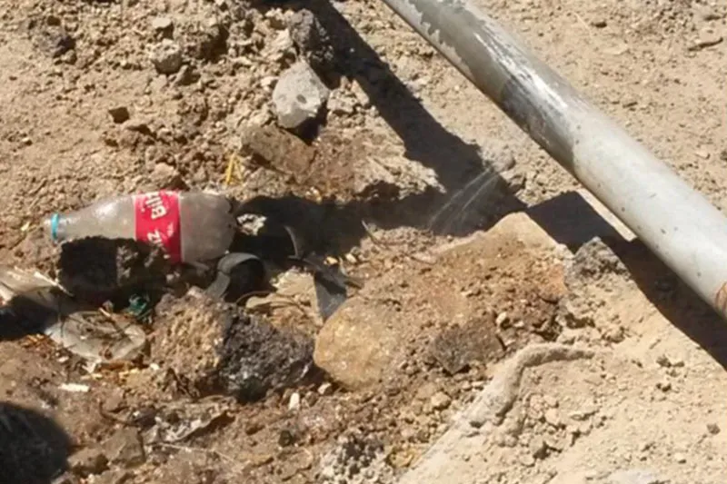 Leaking pipeline which will be sealed with UPS PIPEWRAP sytems