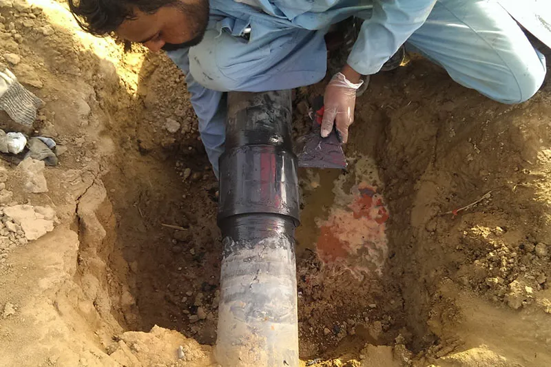 Pipe Coupling protected with UPS 108 UMS ULTRA METAL SHEILD