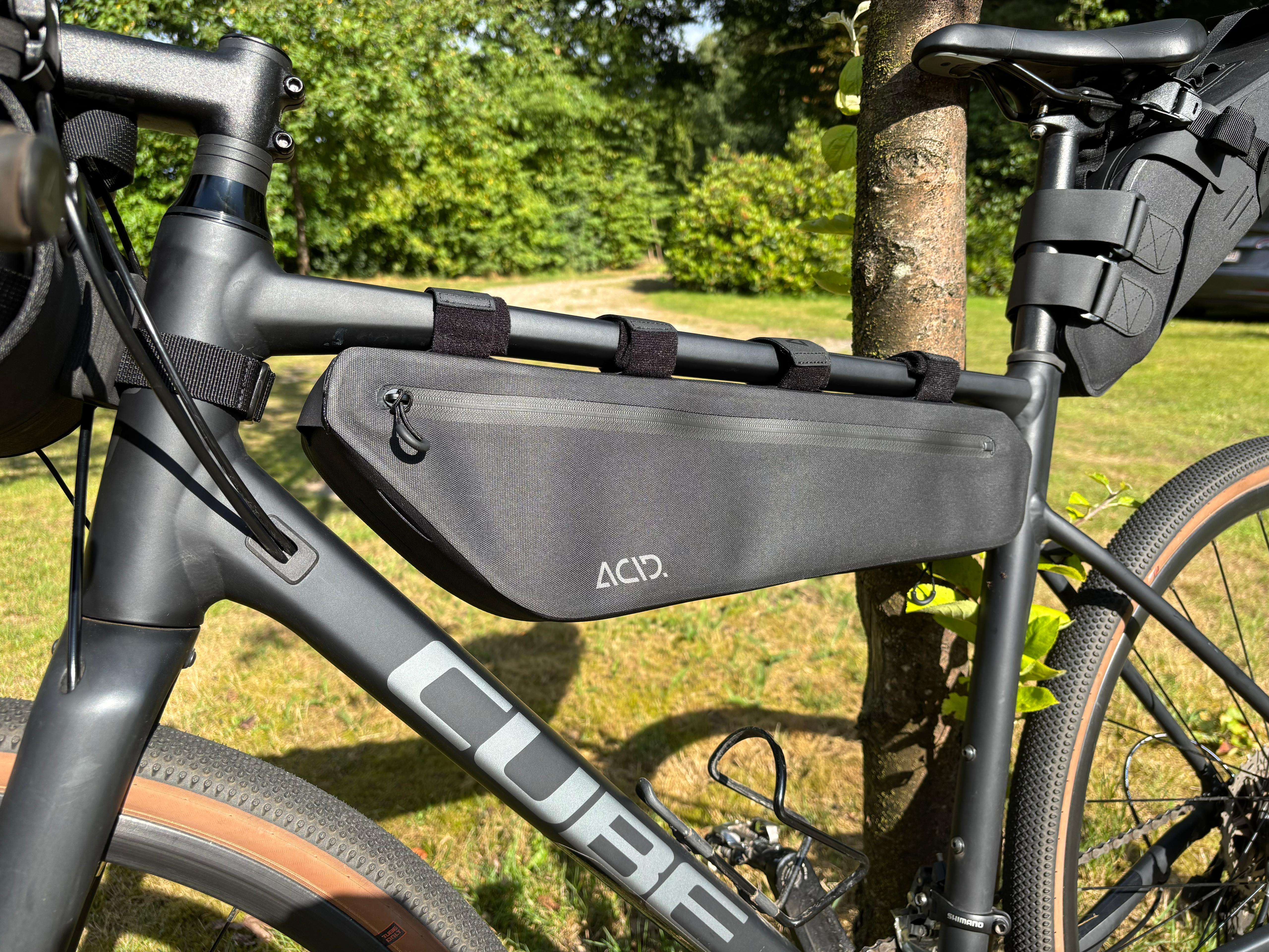 Foto van onze bikepack frametas