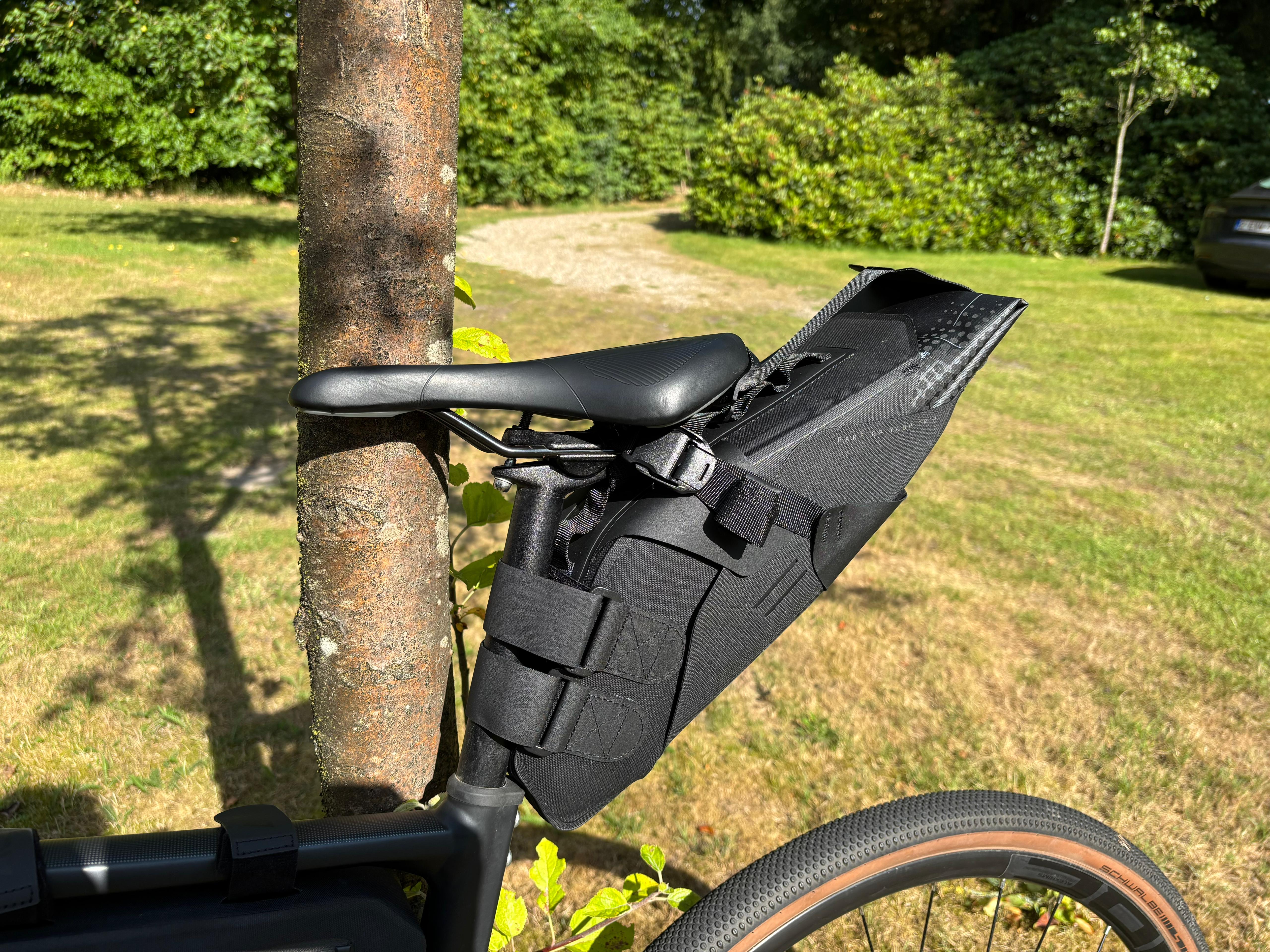Foto van onze bikepack zadeltas