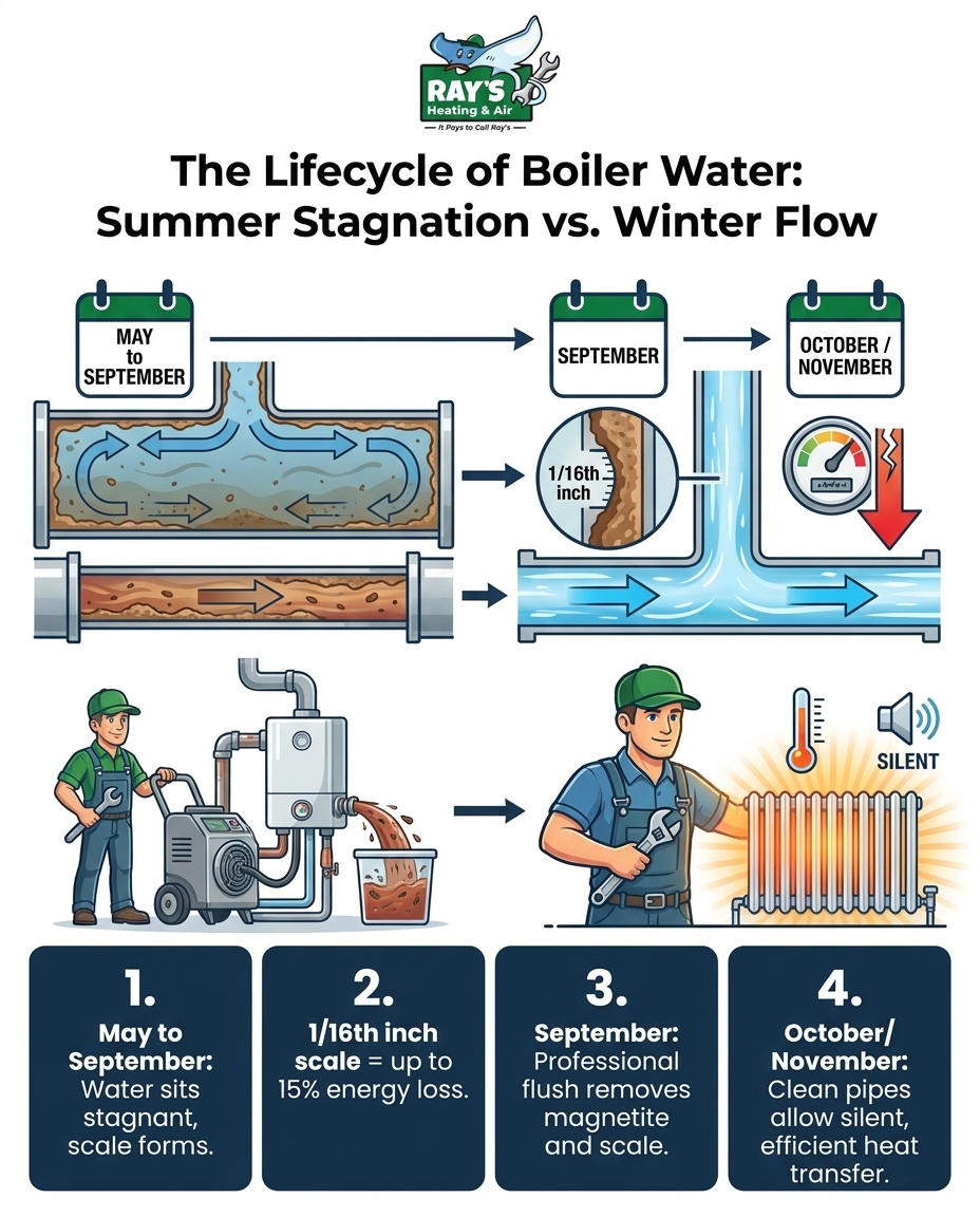 The Lifecycle of Boiler Water: Summer Stagnation vs. Winter Flow