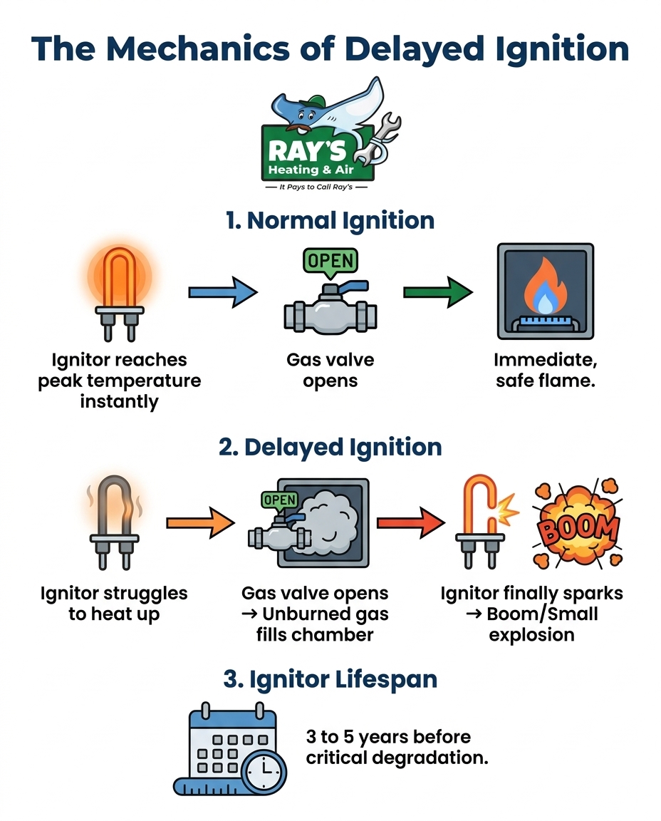 The Mechanics of Delayed Ignition