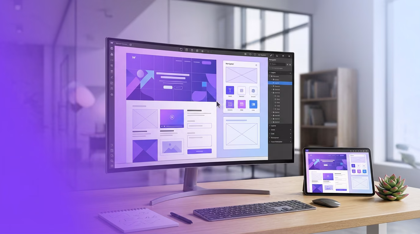 Auf einem Computer ist der Webflow editor geöffnet