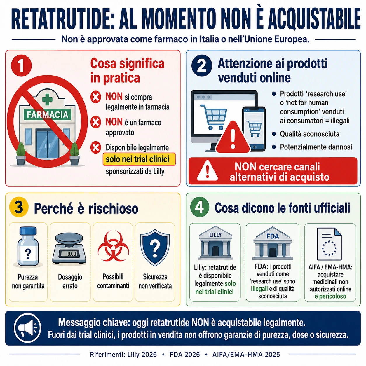 Retatrutide non approvato e non acquistabile