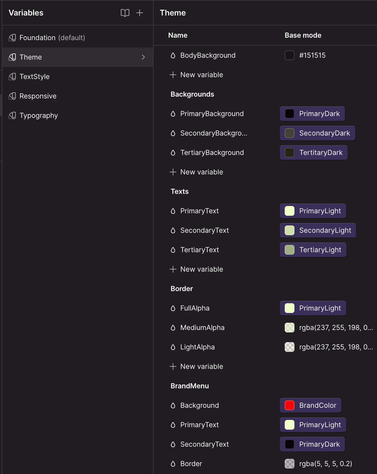 Theme webflow variables