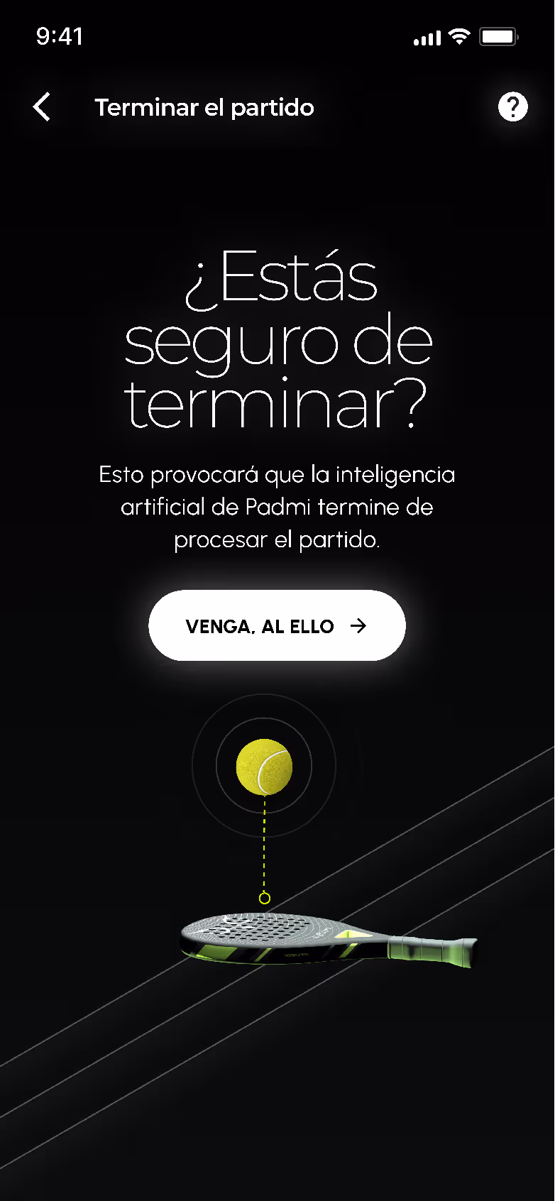 Captura de pantalla de la app de Padmi.