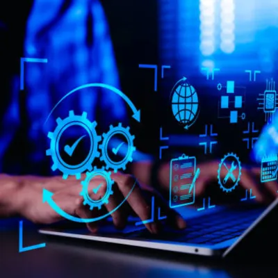 Intelligent Workflow Automation (IDP) icon showing AI streamlining administrative tasks, claims, and resource management in healthcare.