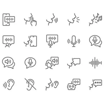 Medical speech recognition and NLP icon showing AI automating clinical documentation and converting dictated notes into structured digital records.
