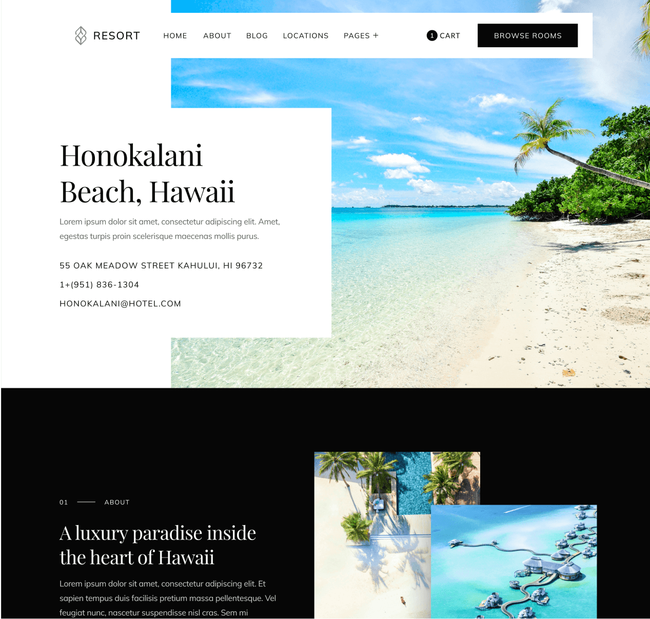 Resort - Location page - Resort and Hotel Webflow Template