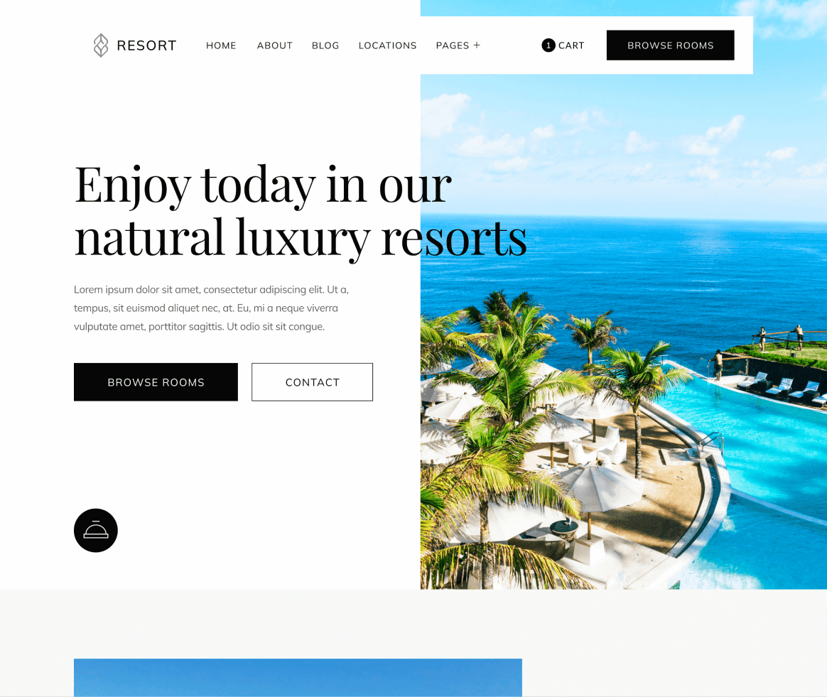 Resort - Home page - Resort and Hotel Webflow Template