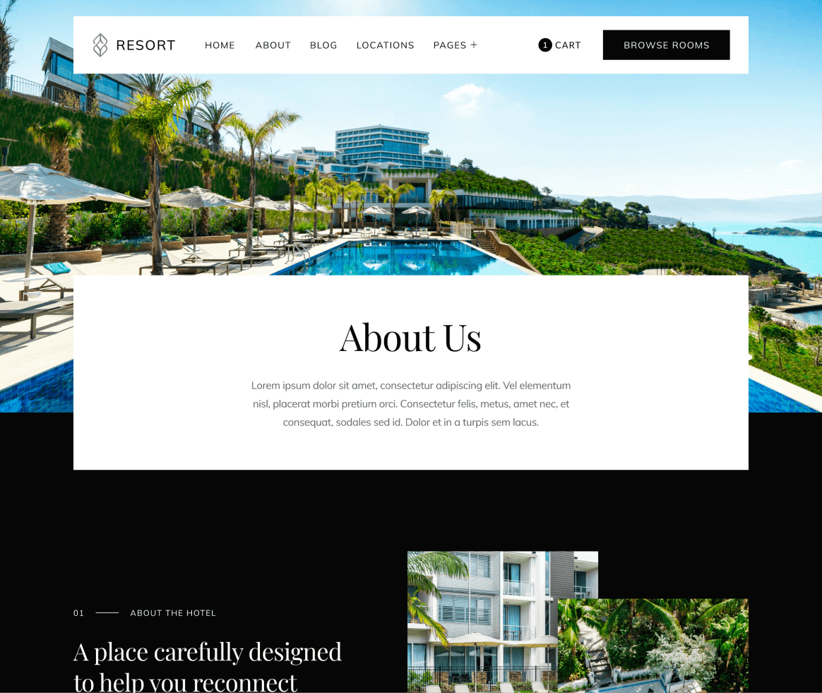Resort - About us page - Resort and Hotel Webflow Template