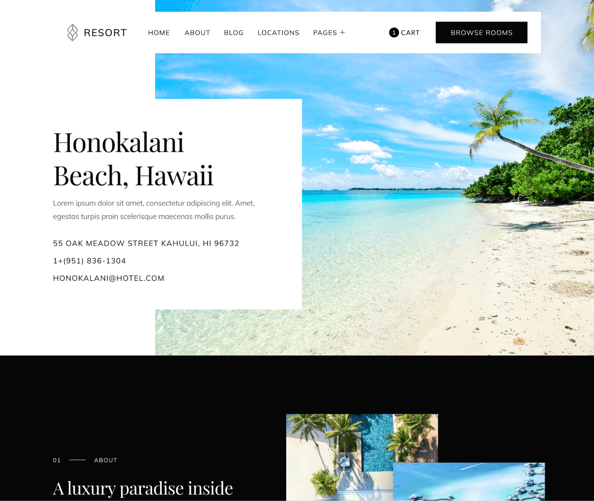 Resort - Location Single page - Resort and Hotel Webflow Template