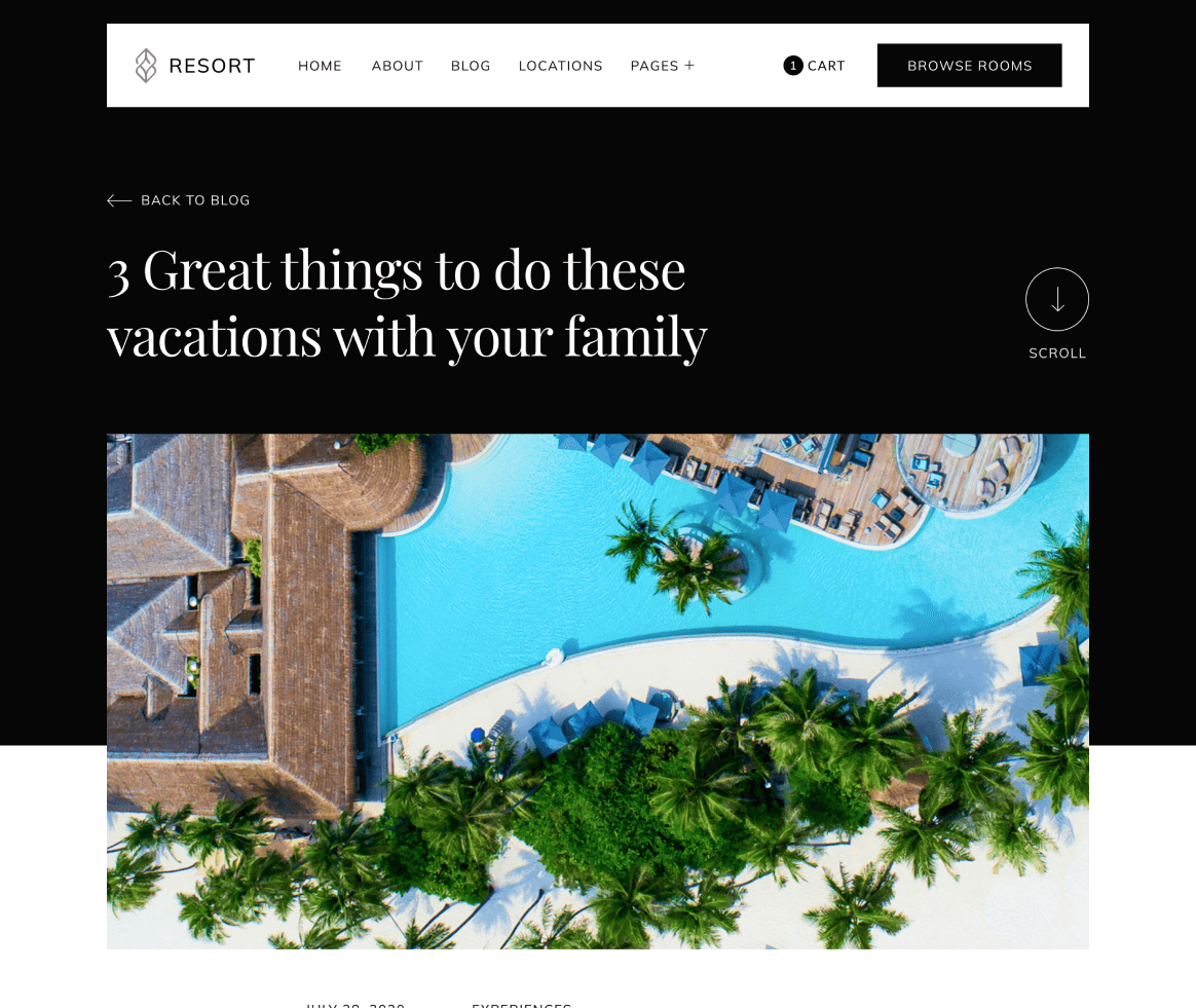 Resort - Blog Post page - Resort and Hotel Webflow Template