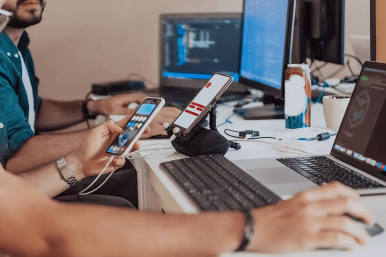 Developers working together to solve challenges and build mobile apps.