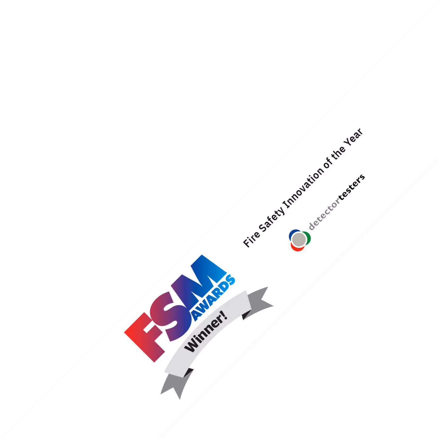 FSN Awards Winner banner with text Fire Safety Innovation of the Year and the Detector Testers logo.
