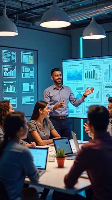 hombre exponiendo la plataforma de emprendimiento entretenido ready