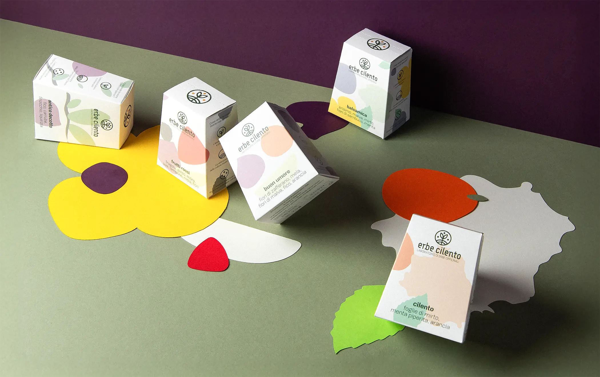 packaging di prodotti erbe cilento