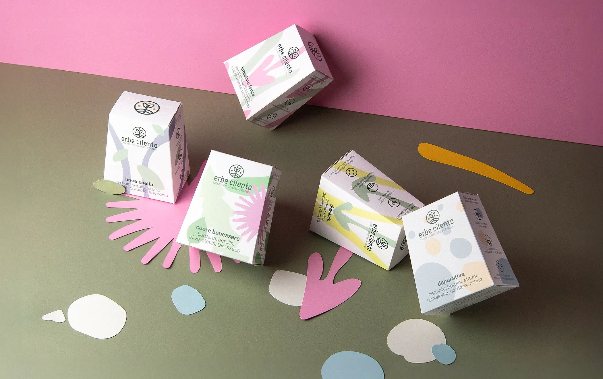 packaging di prodotti erbe cilento