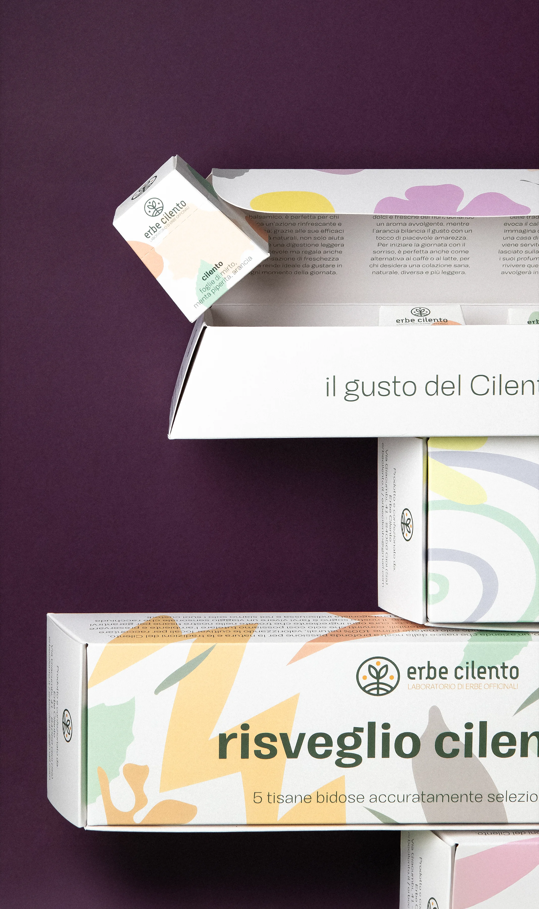 packaging di prodotti erbe cilento