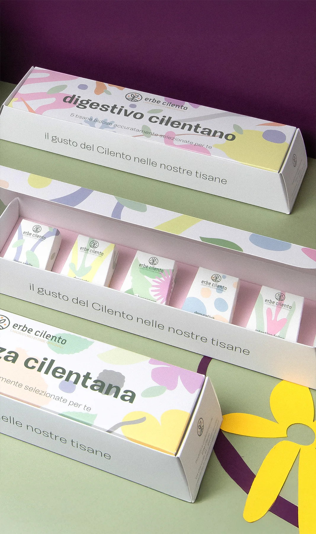 packaging di prodotti erbe cilento
