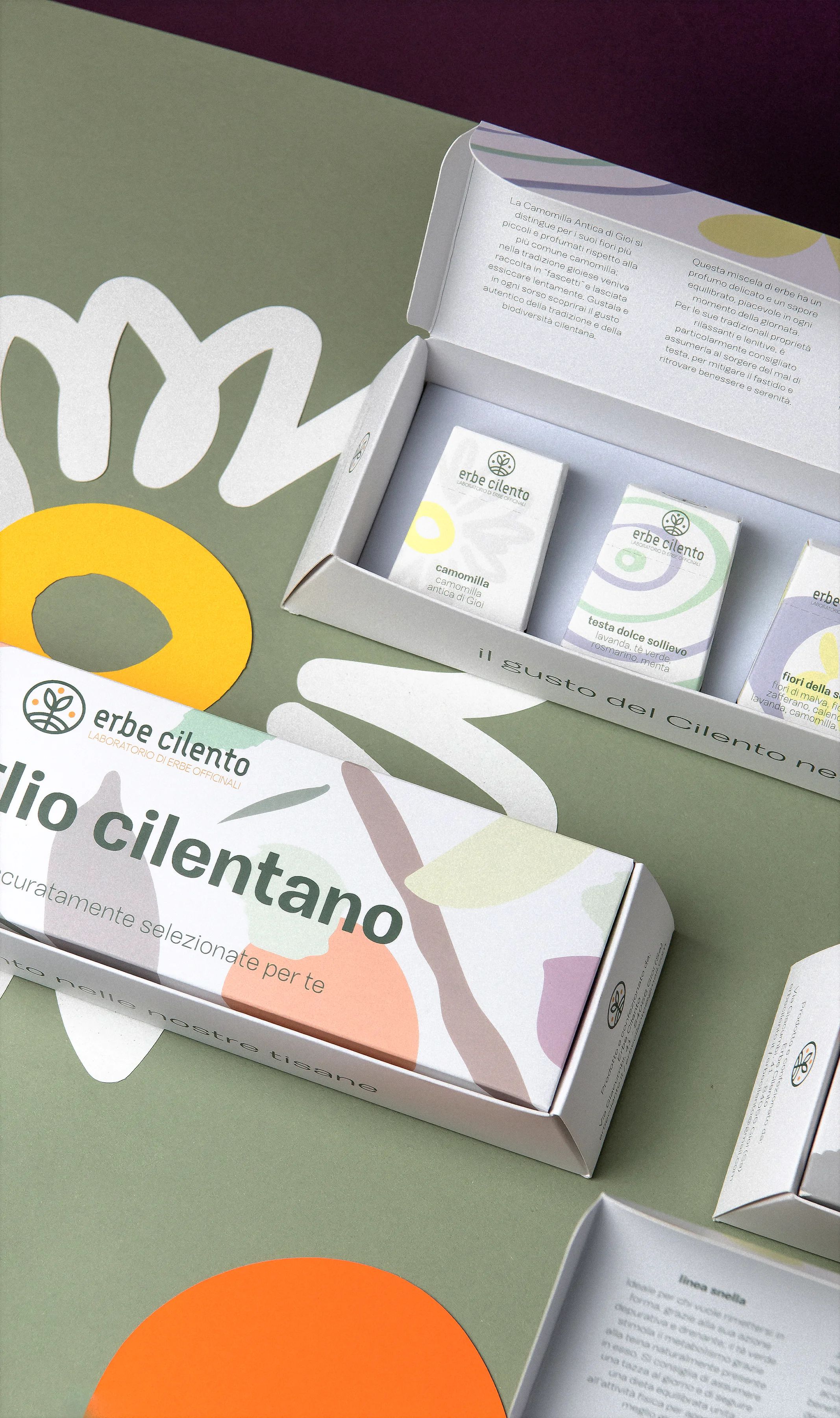 packaging di prodotti erbe cilento