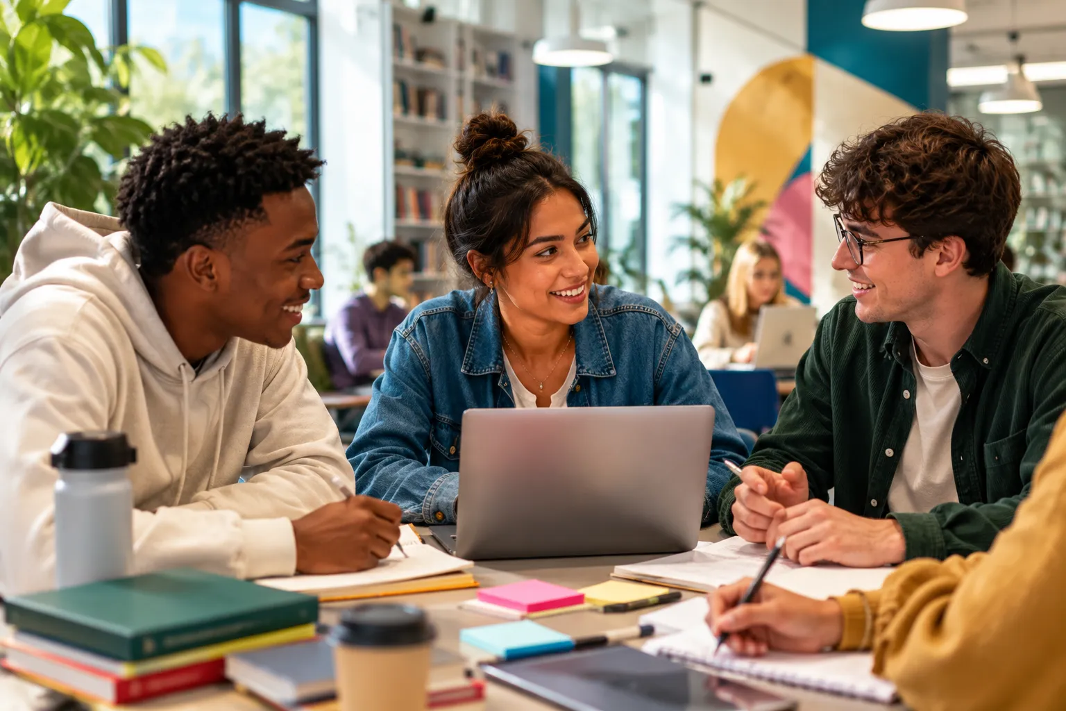 Students at a career coaching session