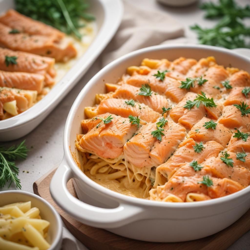 Kermainen savulohi-uunipasta béchamel-kastikkeella ja rapealla juustokuorella – helppo arkiruoka kalarakastajille.