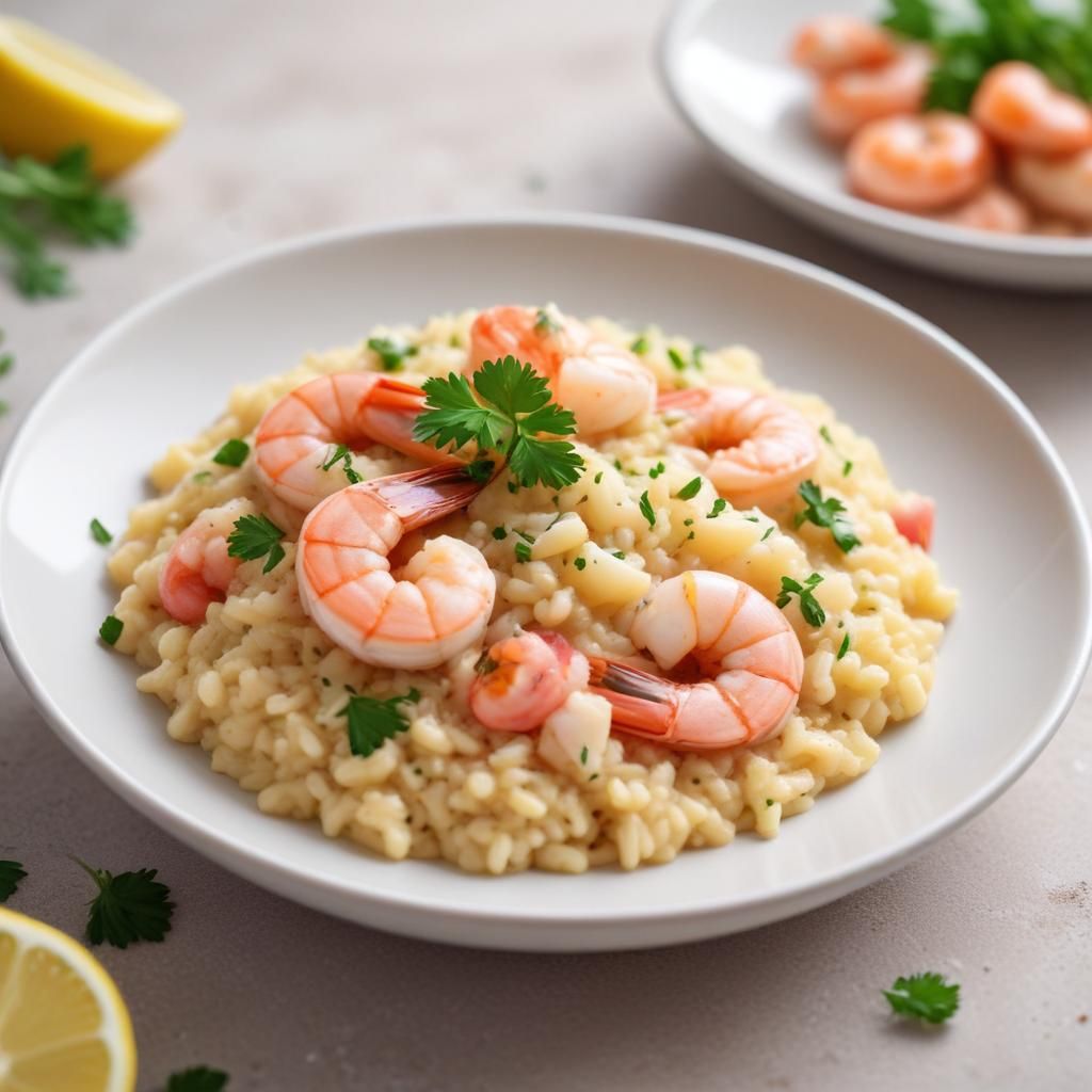 Katkarapurisotto on täyteläinen ja raikas merellinen herkku, joka syntyy hitaasti sekoittaen ja katkarapuliemestä.