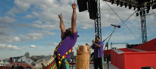 African Beat team during live performance