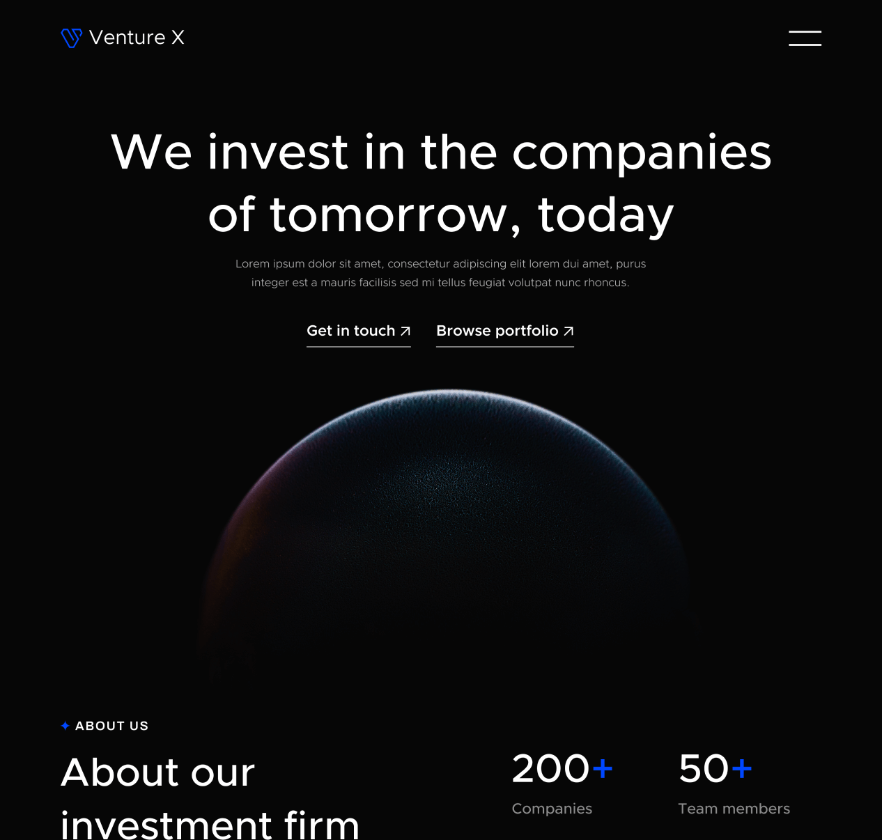 Home - Venture X Webflow Template