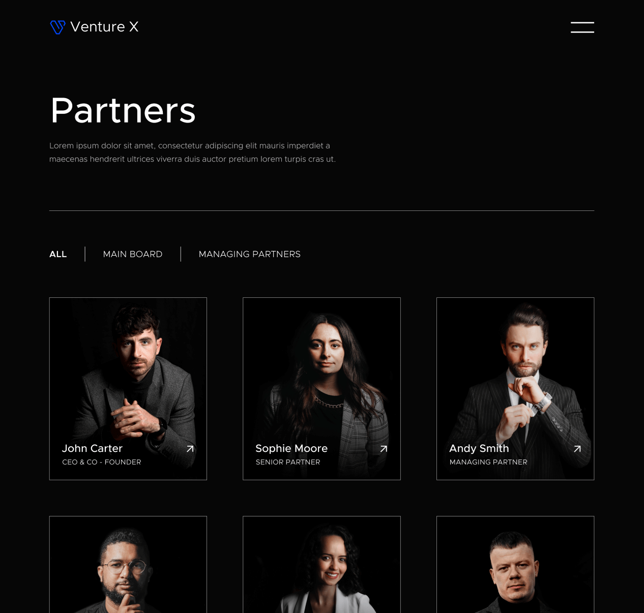 Investors - Venture X Webflow Template