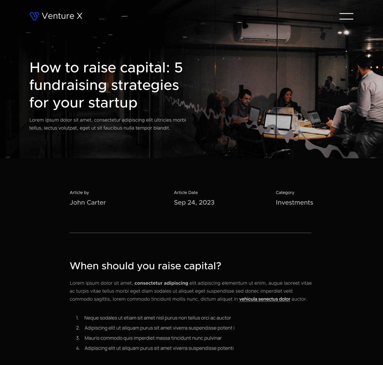 Blog Post - Venture X Webflow Template