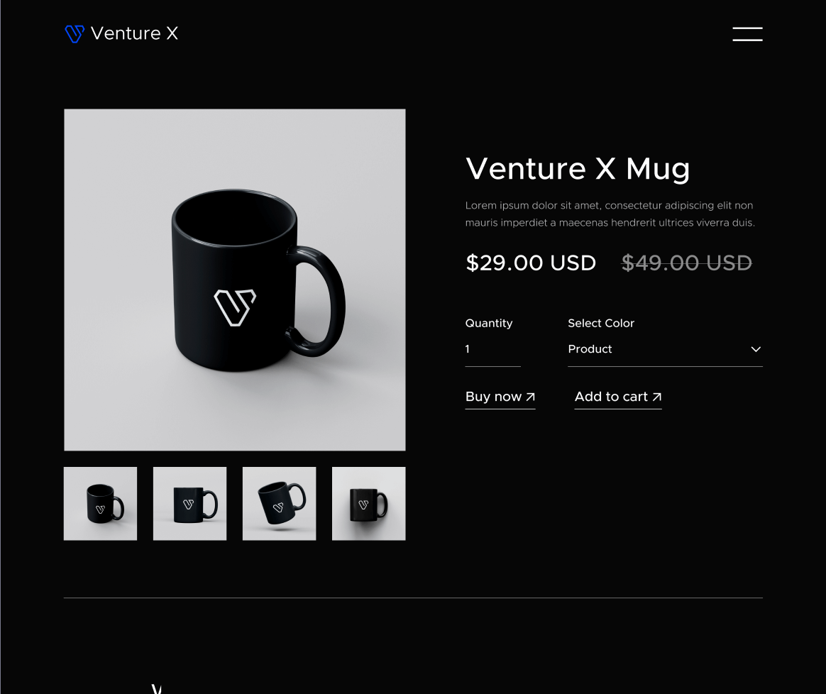 Shop Single - Venture X Webflow Template