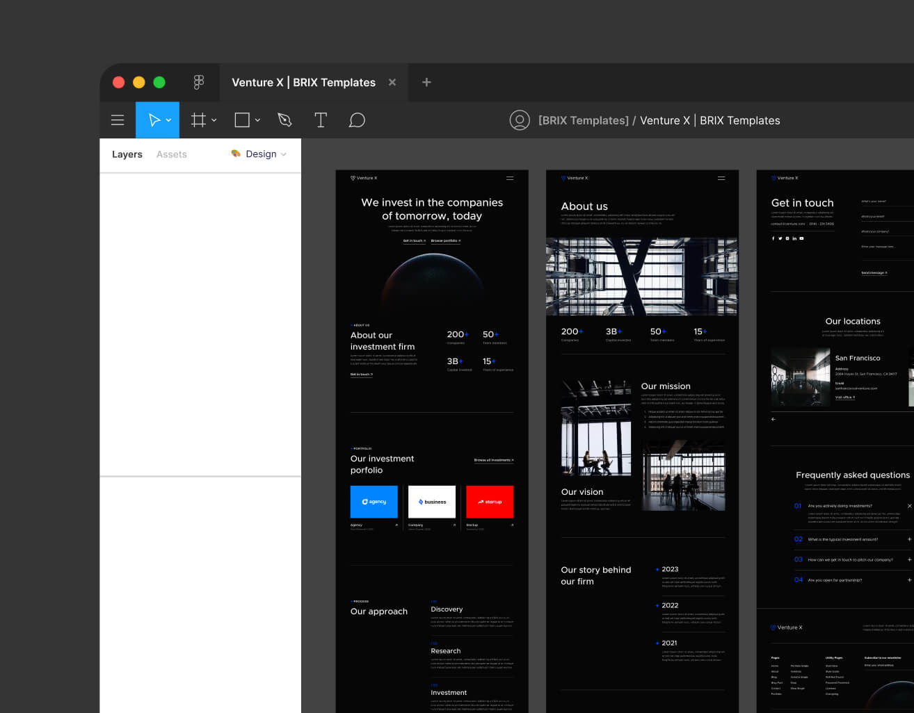 Figma File Included - Venture X Webflow Template