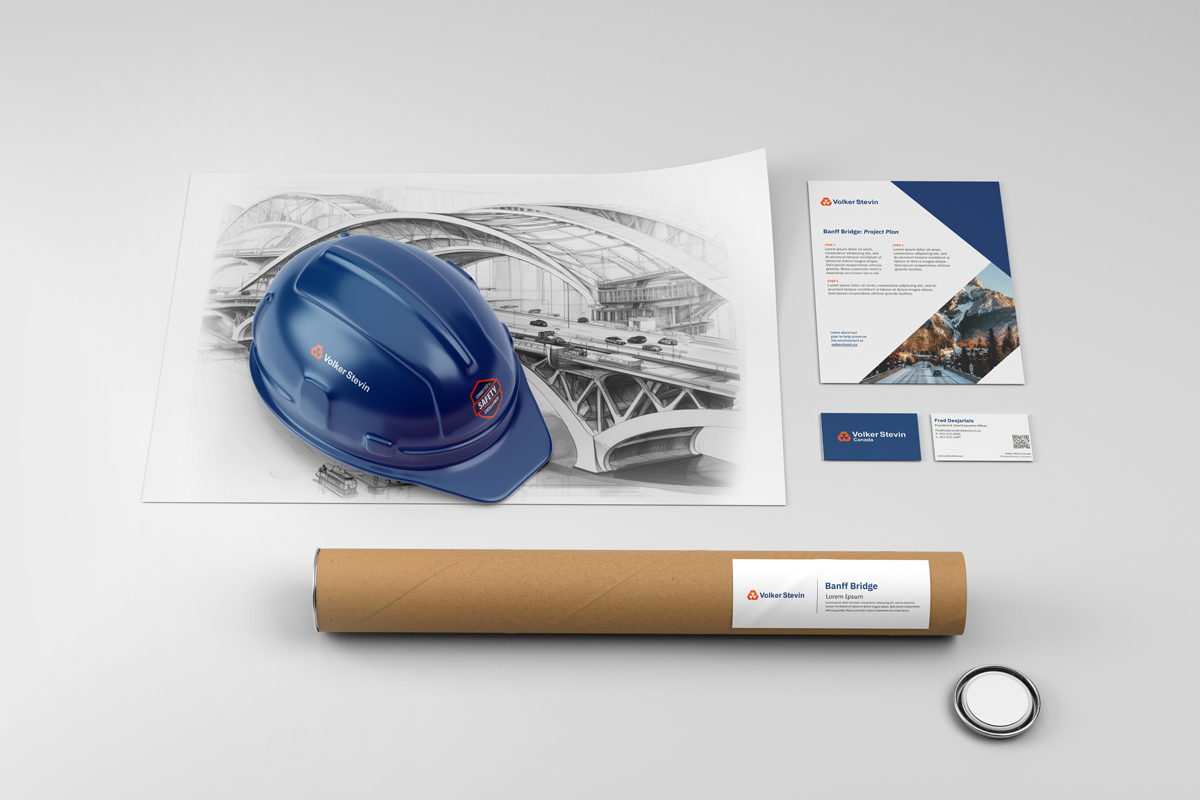 A strong, infrastructure-first brand presence for Volker Stevin—designed to reflect expertise in heavy civil construction through bold visuals, clear structure, and industry-focused storytelling.