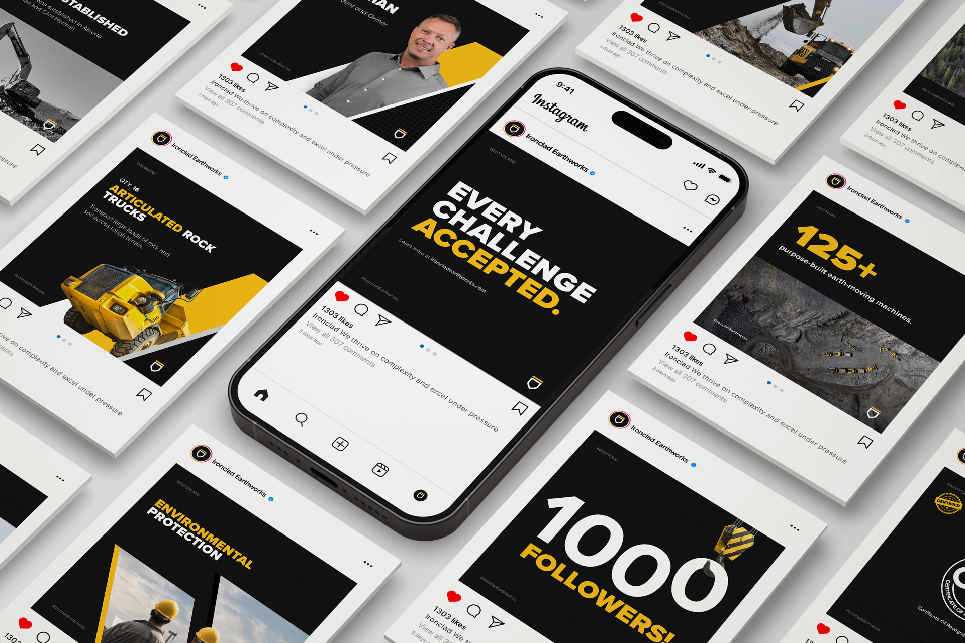 Straight-talking social media content for Ironclad, built to showcase real crews, powerful machines, and on-the-ground progress—designed to reflect the brand’s grit and reliability.