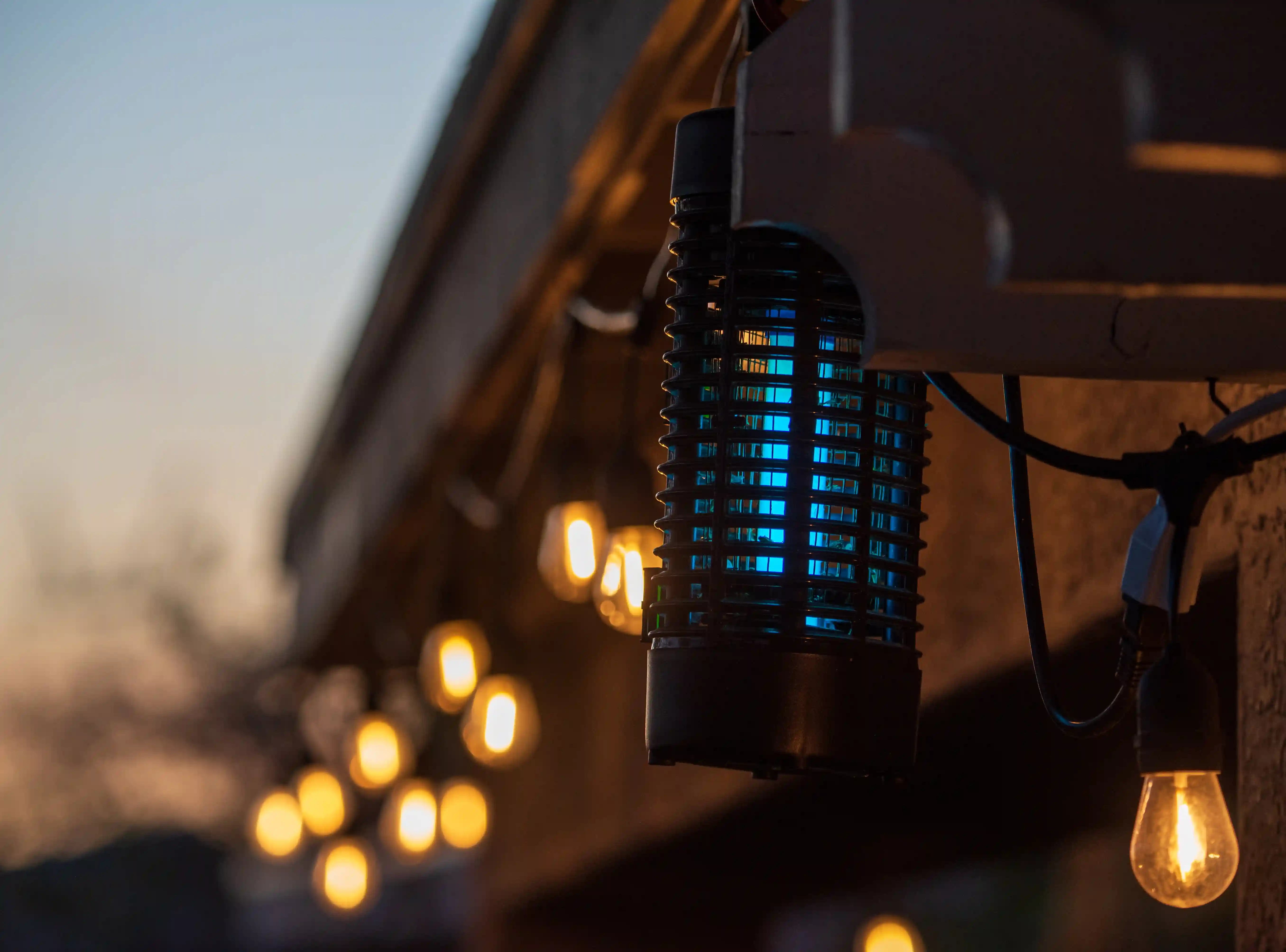 bug zapper hanging on house roof