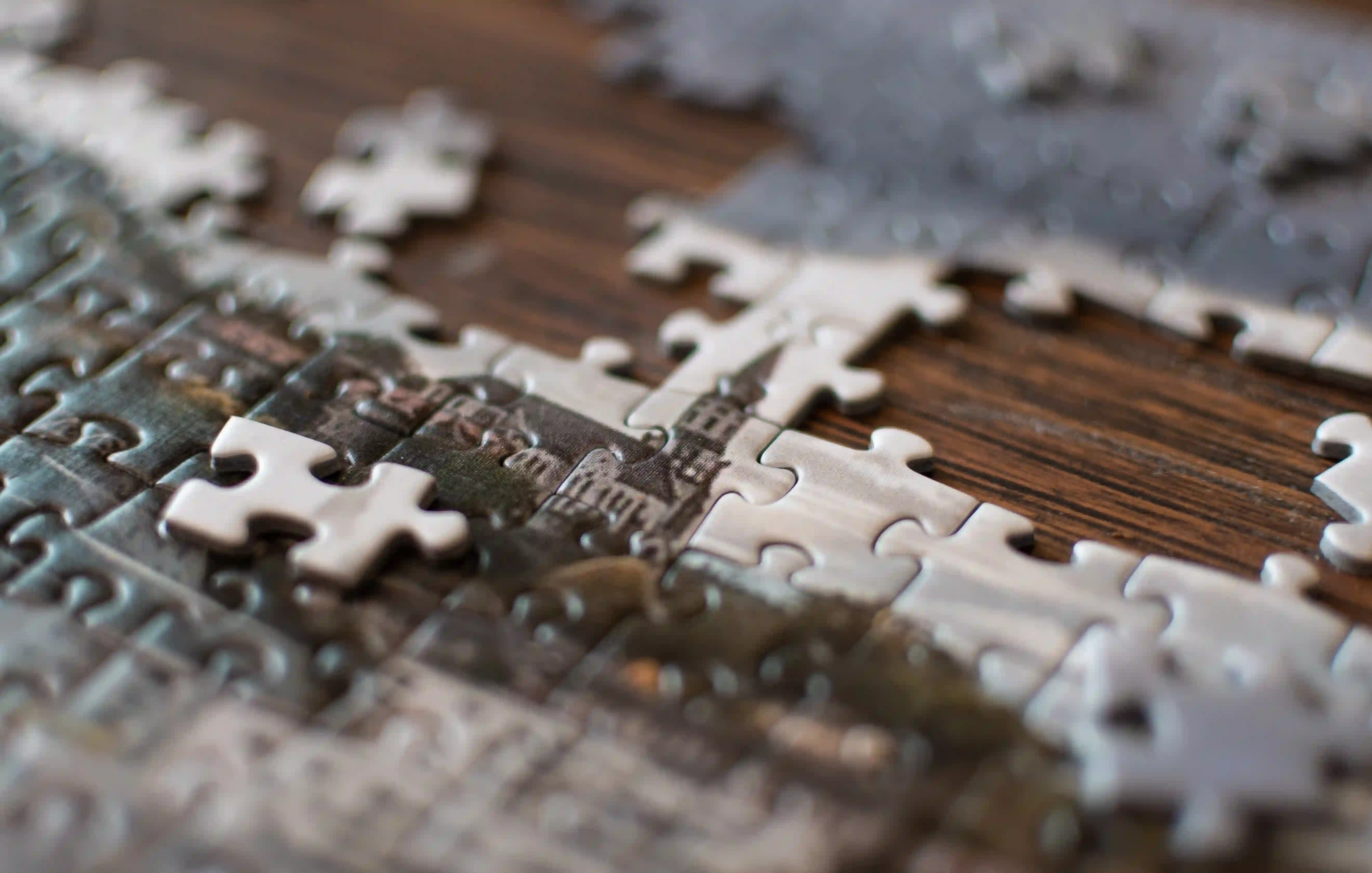 close up puzzle pieces