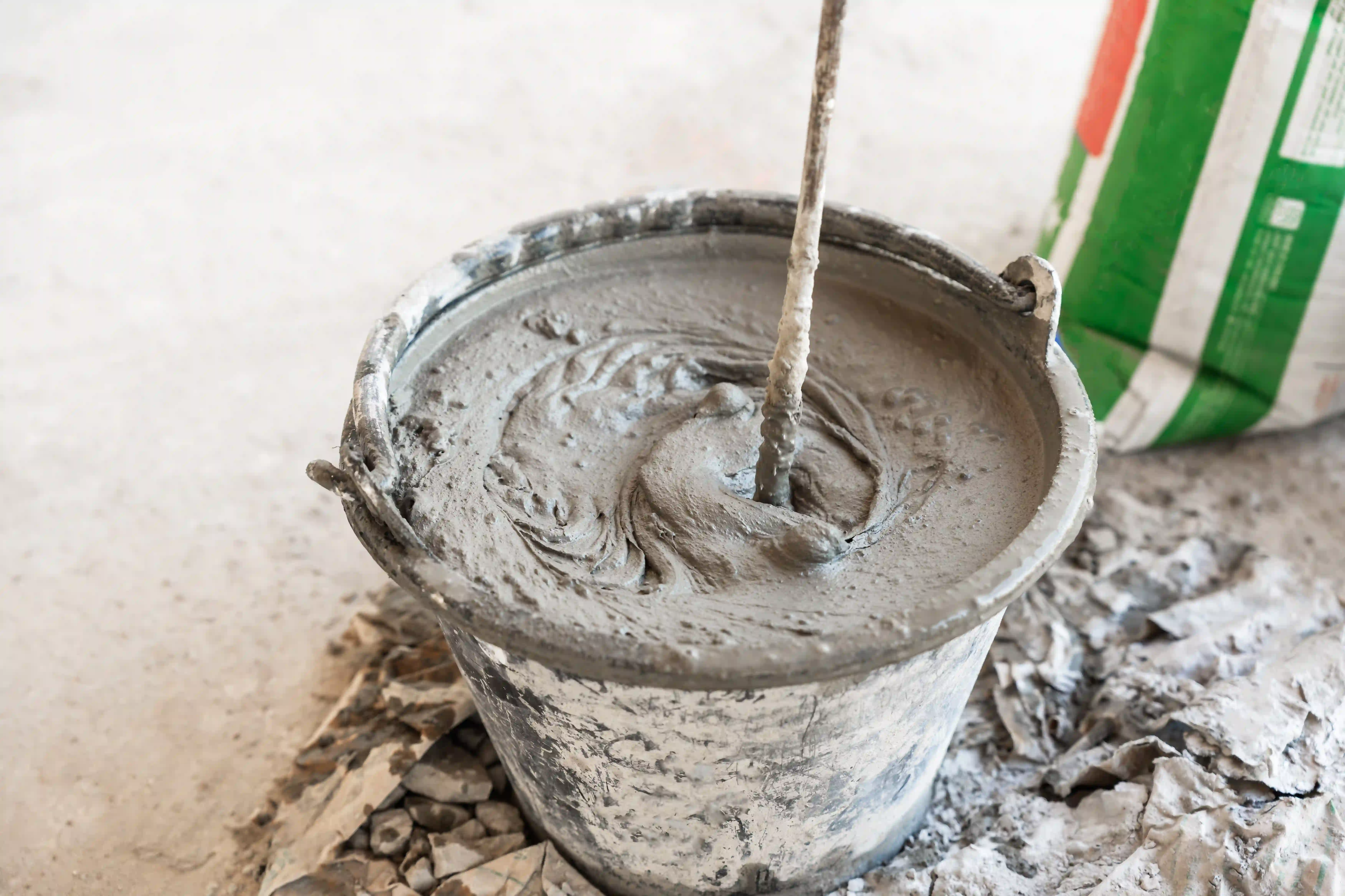 concrete mix in bucket