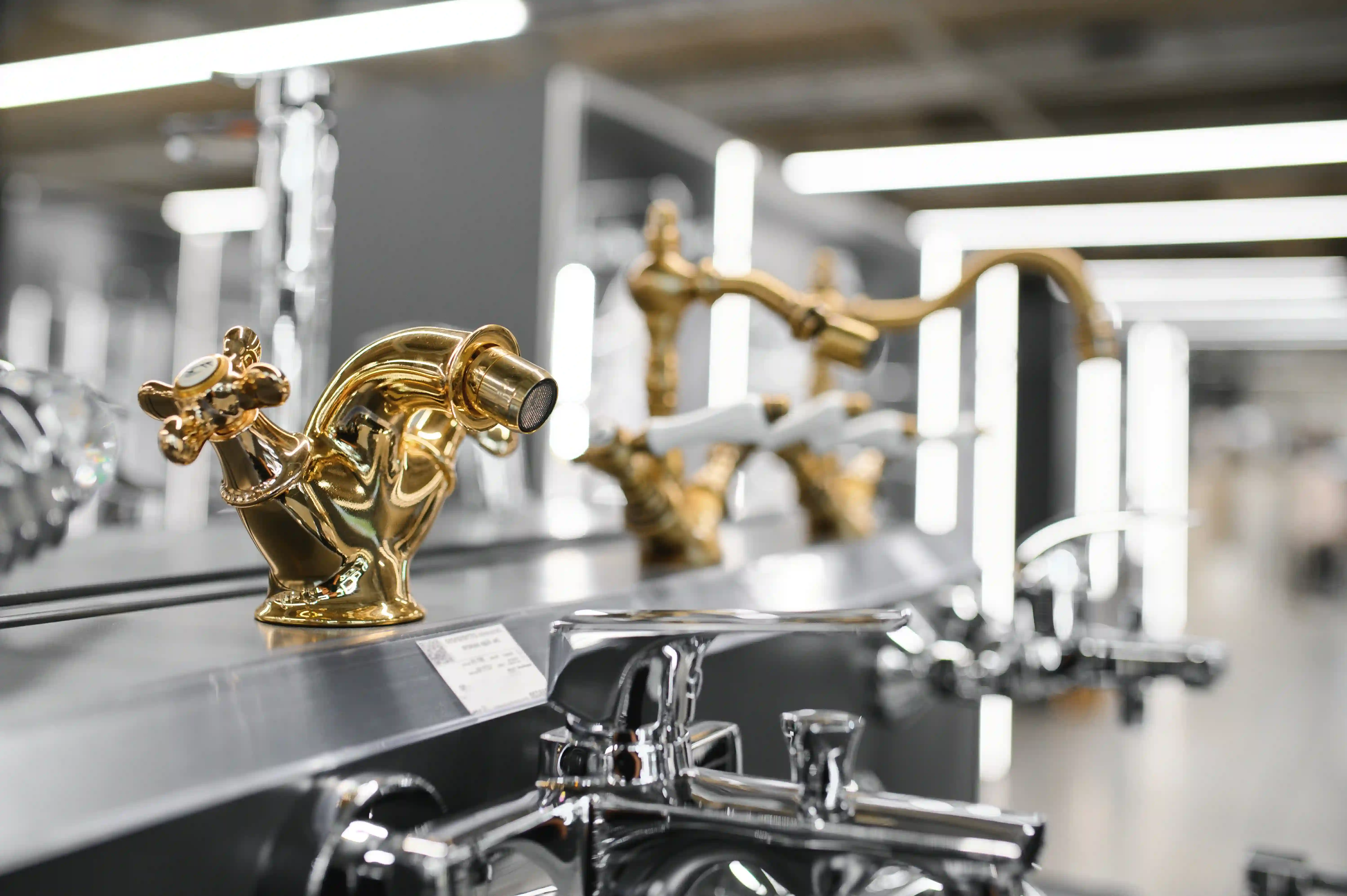 bathroom sinks on display