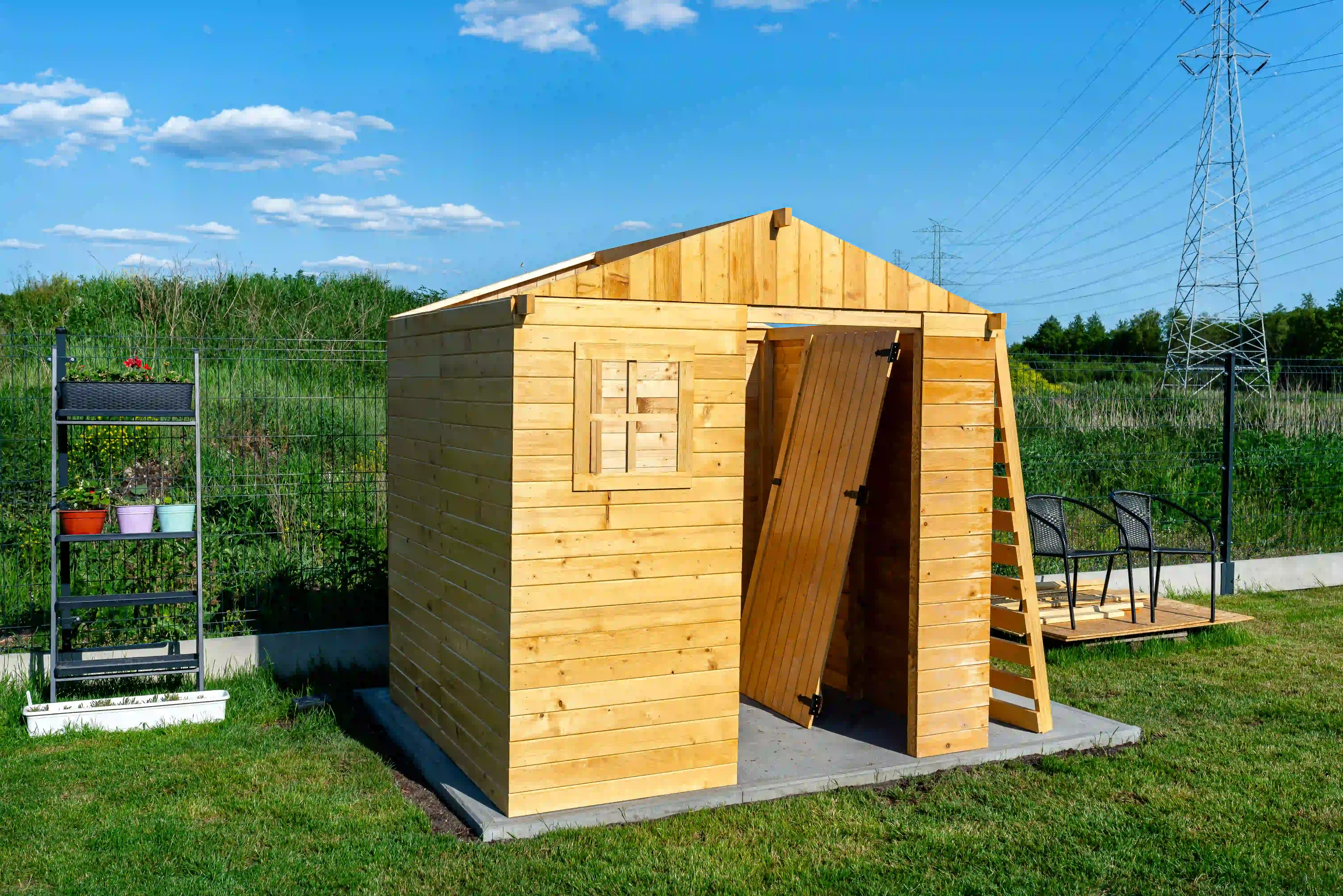 wooden backyard shed