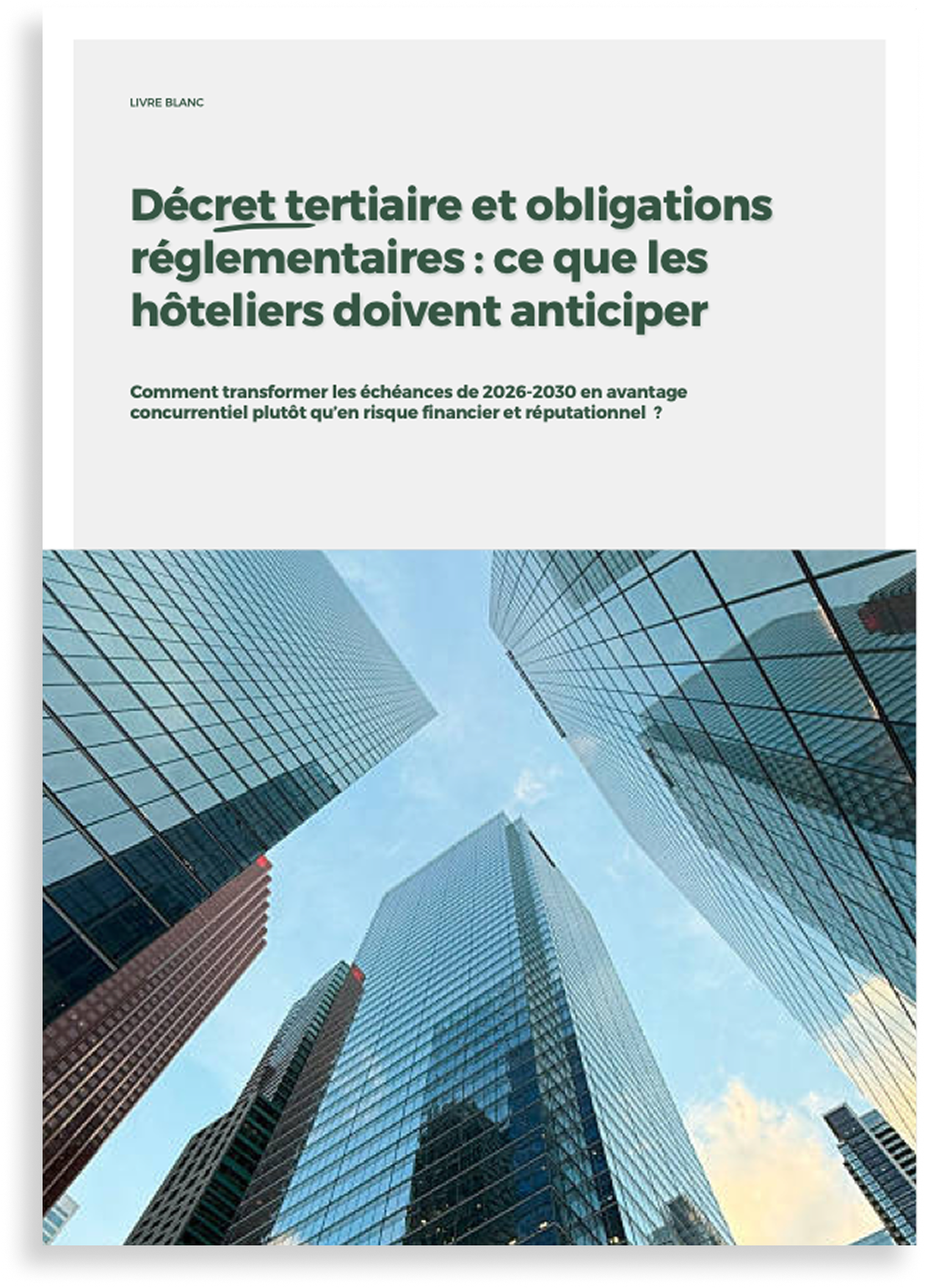 Photo de la couverture du e-book avec une photo de deux clients qui discutent avec la réception
