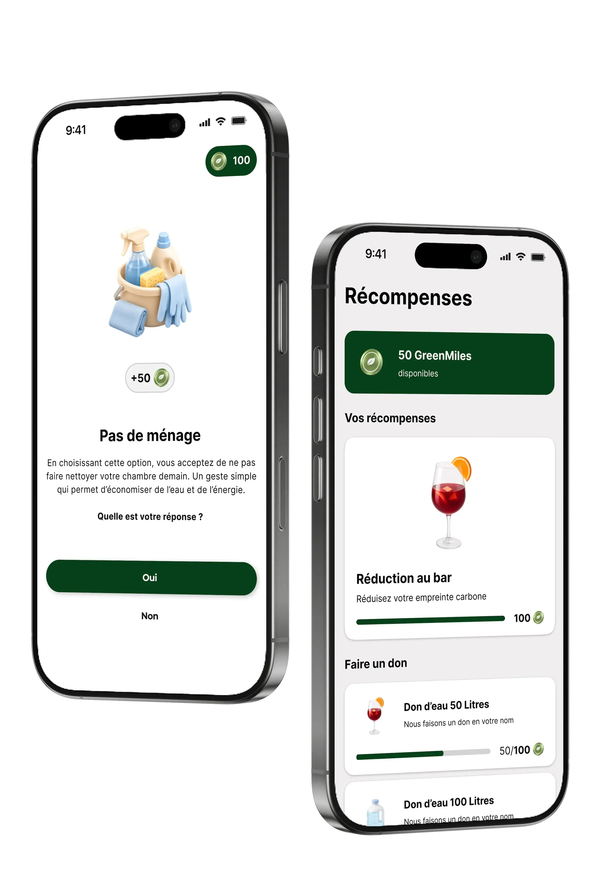 Application GreenMiles : actions responsables et récompenses
